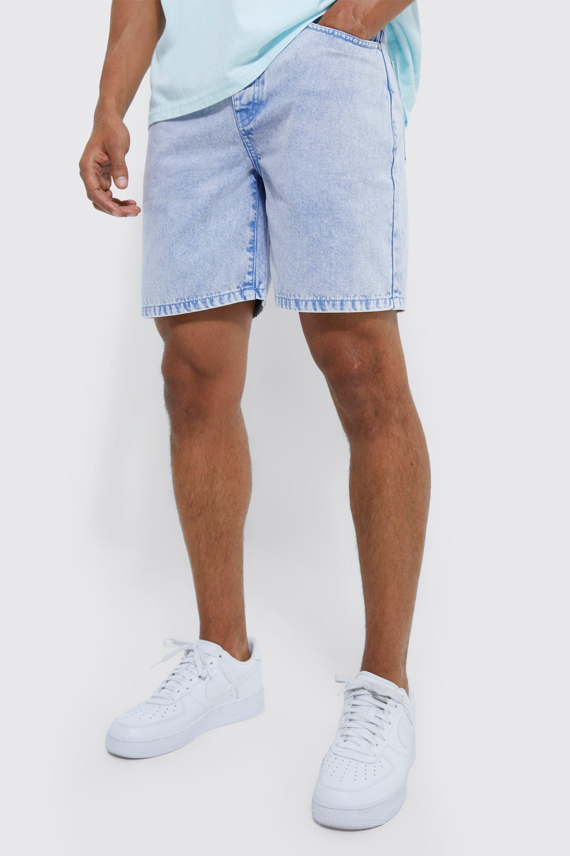 Pale blue hot sale denim shorts